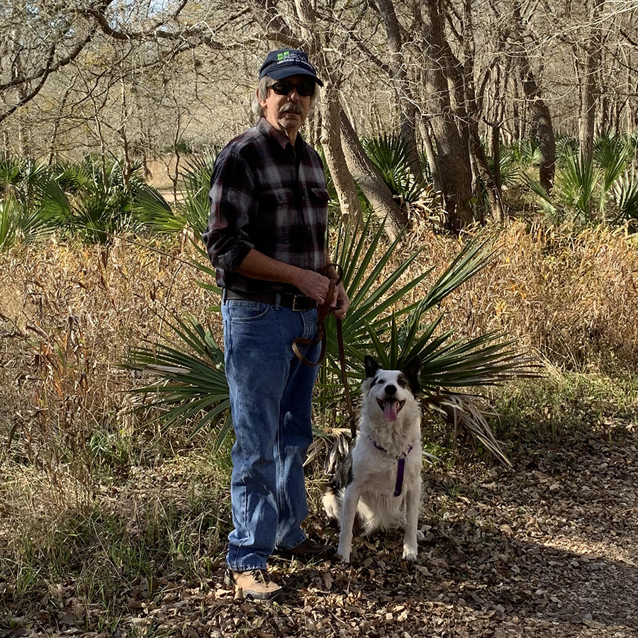 John Davis, one of our RV inspectors, with his dog Ceili